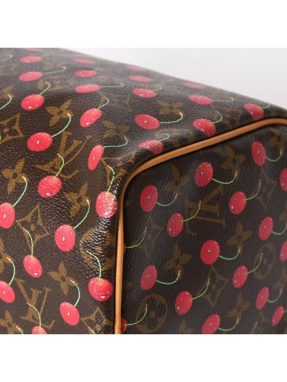 Louis Vuitton Speedy 25 Handbag Monogram Cherry Brown Takashi Murakami